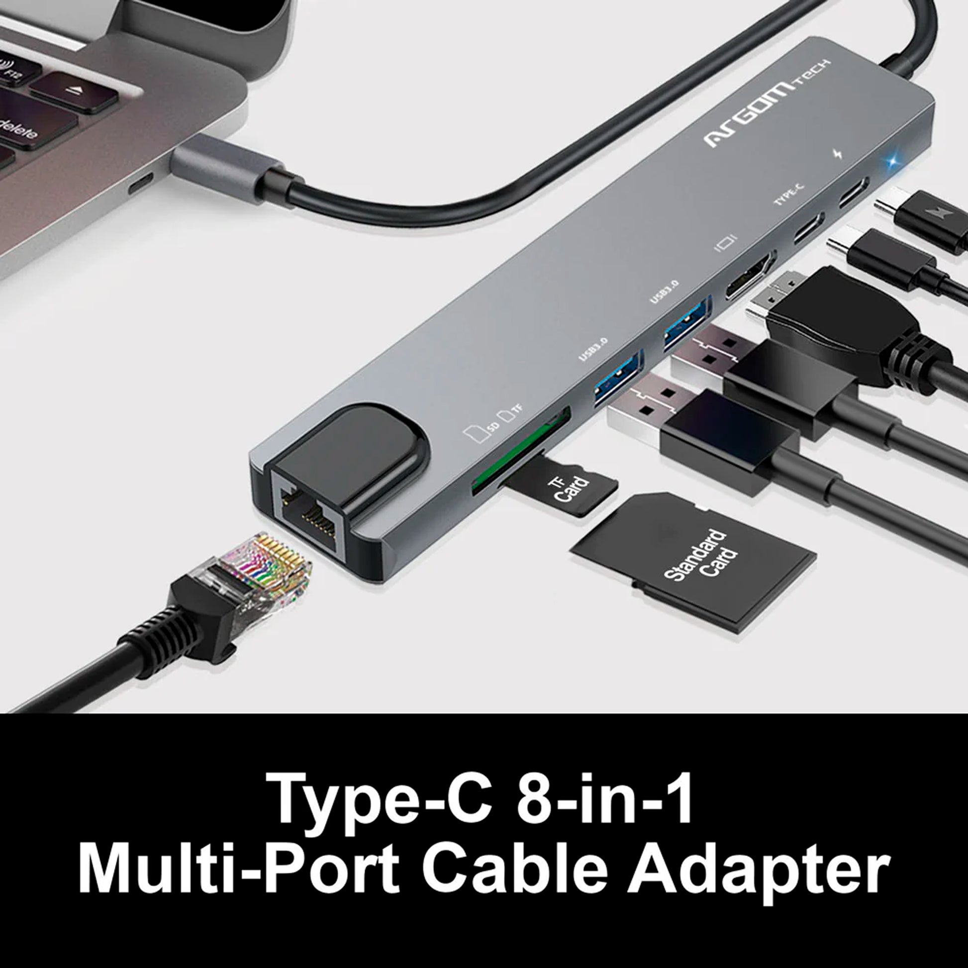 Mini Hub Argom 8 en 1 tipo C