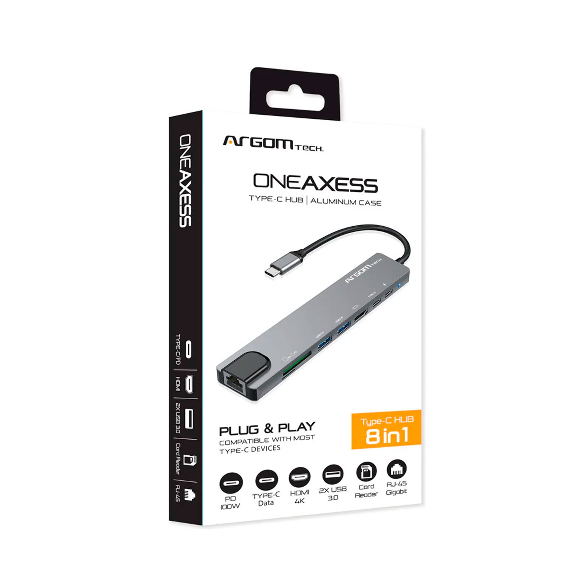 Mini Hub Argom 8 en 1 tipo C